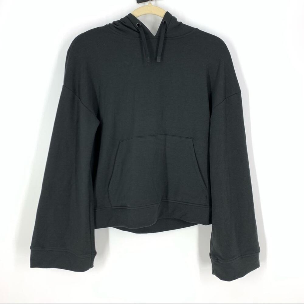 All In Motion XS Bell Sleeve Pullover Hoodie Black Athleisure Yoga Gym - Picture 2 of 8
